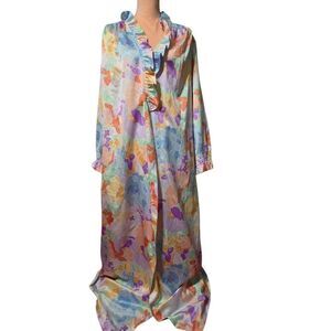 Christian Dior x I.Magnin Vintage Floral Satin Robe